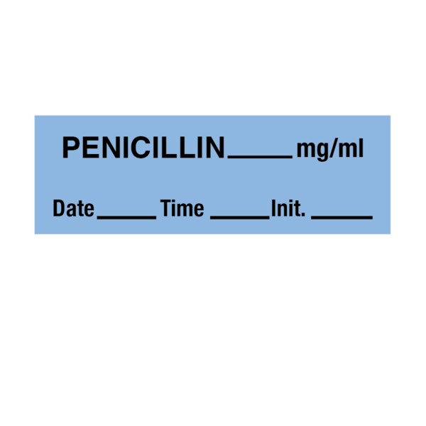 Tape, Penicillin 1/2" x 500" Blue w/Black